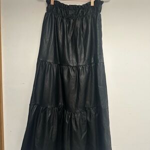 Anthropologie Black Tiered Maxi Skirt Casual Resort Wear